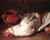Still Life With Hen Onion And Pot - 贾科莫·克鲁蒂